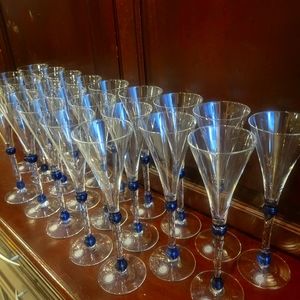 Martini Rossi Champagne Flute Glasses